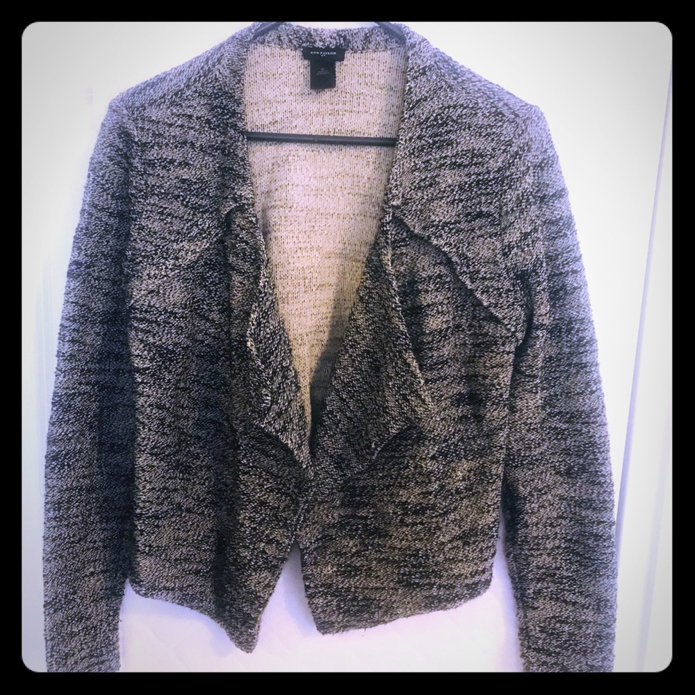 ANN TAYLOR Black & White Cardigan